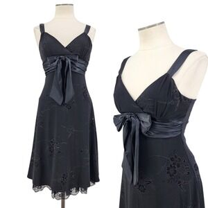 Y2K City Triangles Babydoll Dress Whimsigoth Fairy Dark Romance Black Floral M